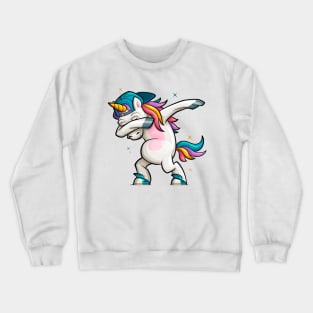 Cartoon Unicorn Dabbing Crewneck Sweatshirt